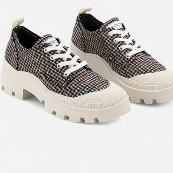 Tory Burch Camp Houndstooth Chunky Sneakers | Y2K Streetwear | Size 9 Pre-Loved - Picture 8 of 8